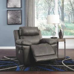 Ashley Furniture Reclining Furniture Erlangen - Midnight - Pwr Recliner/adj Headrest