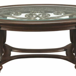 Ashley Furniture Norcastle - Dark Brown - Oval Cocktail Table