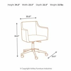 Ashley Furniture Chairs Baraga - White - Home Office Swivel Desk Chair