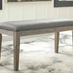 Ashley Furniture Aldwin - Dark Gray - Upholstered Bench