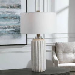 Accessories Uttermost Azariah White Crackle Table Lamp