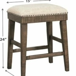 Signature Design By Ashley® Wyndahl - Rustic Ultimate Best In Class Rectangular Counter Table With Storage, 4 Upholstered Stools Dining Room Sets