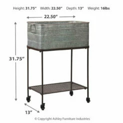Ashley Furniture Vossman - Antique Gray/brown - Beverage Tub