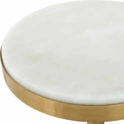 Uttermost Edifice White Marble Drink Table Tables