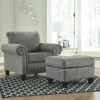 Benchcraft® Agleno - Charcoal - 2 Pc. - Chair With Ottoman Chair & Ottoman Sets
