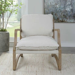 Uttermost Melora Solid Oak Accent Chair Chairs