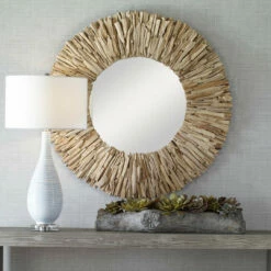 Uttermost Teak Branch Bleached Round Mirror Accessories