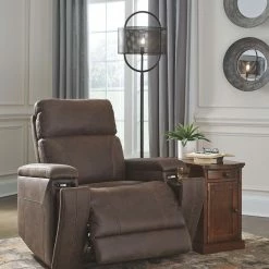 Ashley Furniture Reclining Furniture Rowlett - Walnut - Pwr Recliner/adj Headrest