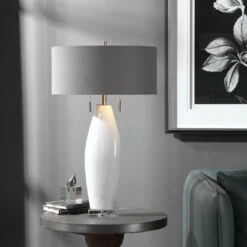 Uttermost Laurie White Ceramic Table Lamp
