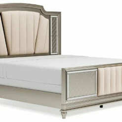 Signature Design By Ashley® Beds Chevanna - Platinum - King Upholstered Panel Bed