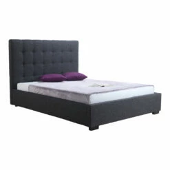 Moe's Home Collection Beds Belle Storage Bed King Charcoal Fabric
