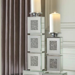 Ashley Furniture Charline - Metallic - Candle Holder Set (2/cn) - Segmented