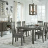 Outlet 🔔 Signature Design By Ashley® Hallanden - Dark Gray - 8 Pc. - Extension Table, 6 Side Chairs, Server 👍 1 Signature Design By Ashley® Hallanden - Dark Gray - 8 Pc. - Extension Table, 6 Side Chairs, Server