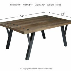 Ashley Furniture Tables Haffenburg - Medium Brown - Rectangular Cocktail Table