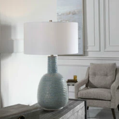 Accessories Uttermost Delta Light Aqua Table Lamp