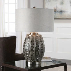 New ❤️ Accessories Uttermost Aura Ash Black Glaze Lamp 🔔 8 Accessories Uttermost Aura Ash Black Glaze Lamp