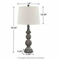 Ashley Furniture Mair - Antique Patterned - Poly Table Lamp (2/CN)
