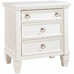 Ashley Furniture Prentice - White - Three Drawer Night Stand Nightstands