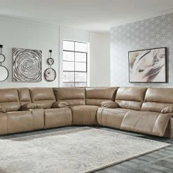 Signature Design By Ashley® Ricmen - 2 Seat Power Reclining Sofa Adjustable Headrest, Wedge, Power Reclining Loveseat With Adjustable Headrest Sectional Reclining Furniture