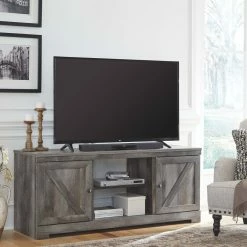 Ashley Furniture Wynnlow - Crossbuck - LG TV Stand W/Fireplace Option