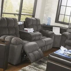Ashley Furniture Acieona - Slate - Rec Sofa W/drop Down Table