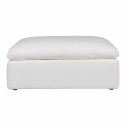 Moe's Home Collection Ottomans Clay Ottoman Livesmart Fabric White
