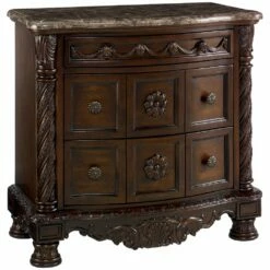 Ashley Furniture North - Dark Brown - Three Drawer Night Stand Nightstands