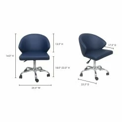 Moe's Home Collection Chairs Albus Swivel Office Chair Blue