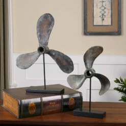 Uttermost Propellers Rust Sculptures, S/2 Table Decor
