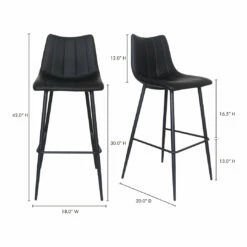 Moe's Home Collection Alibi Barstool Matte Black-m2
