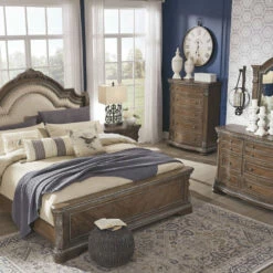 Signature Design By Ashley® Charmond - Brown - King Upholstered Sleigh Bed Beds