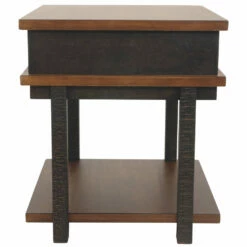 Ashley Furniture Stanah - Brown / Beige - Rectangular End Table Tables
