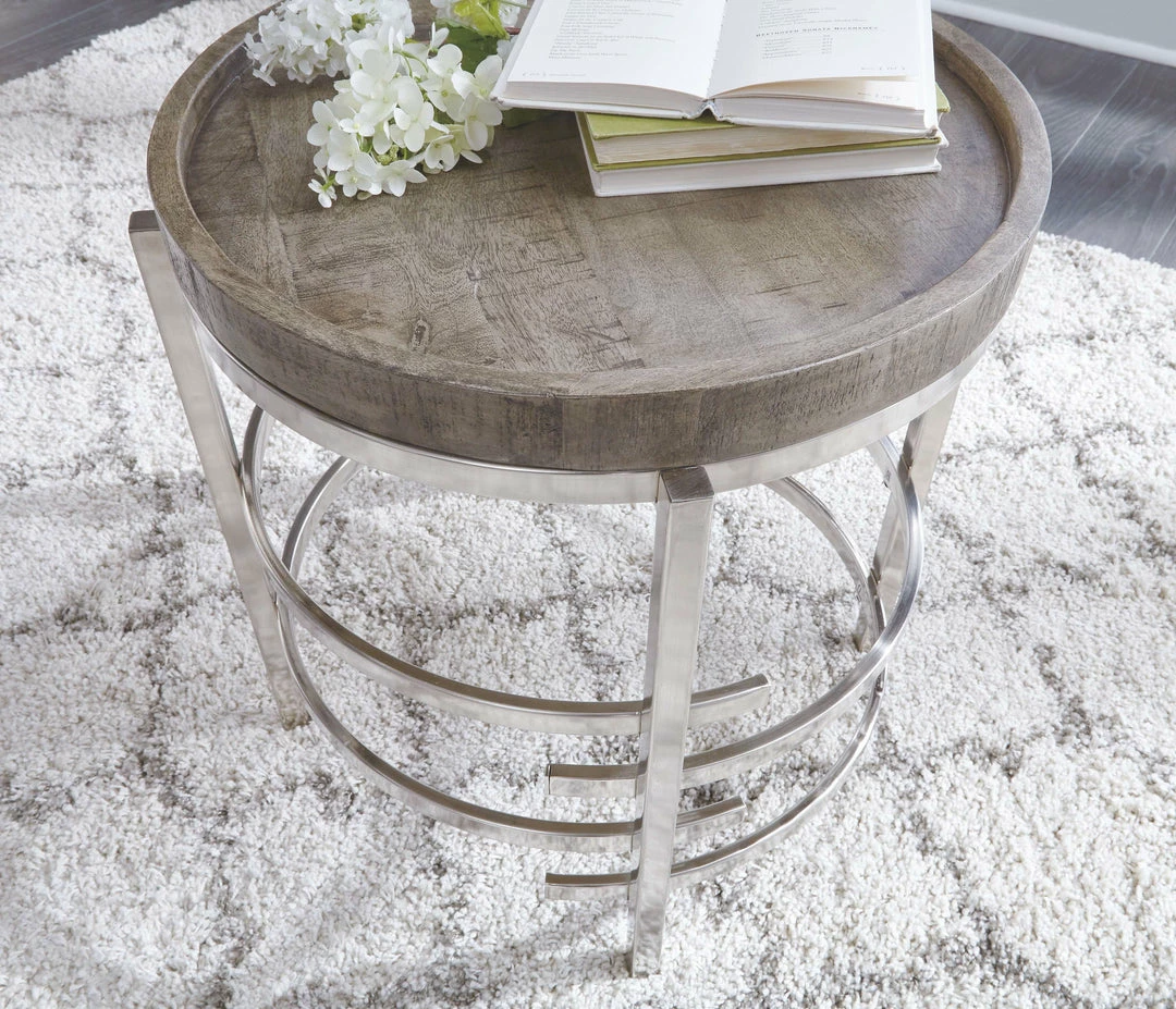 Brand new ๐งจ Ashley Furniture Tables Zinelli - Gray - Round End Table ๐ 4 Ashley Furniture Tables Zinelli - Gray - Round End Table