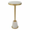 Uttermost Edifice White Marble Drink Table Tables
