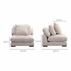 Moe's Home Collection Tumble Slipper Chair Cappuccino Sectional Pieces
