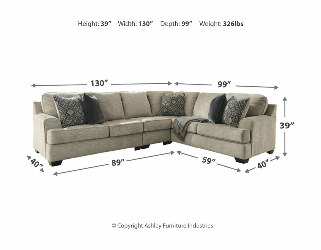 Buy ❤️ Signature Design By Ashley® Bovarian - Left Arm Facing Sofa With Corner Wedge, Armless Chair, Right Arm Facing Loveseat Sectional 👍 9 Signature Design By Ashley® Bovarian - Left Arm Facing Sofa With Corner Wedge, Armless Chair, Right Arm Facing Loveseat Sectional