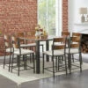 Signature Design By Ashley® Stellany - Dark Brown - 9 Pc. - Counter Table, 8 Upholstered Barstools Dining Room Sets