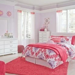 Signature Design By Ashley® Beds Anarasia - White - Full Sleigh Headboard With Bolt On Bed Frame