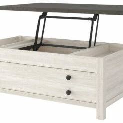 Ashley Furniture Dorrinson - White / Black / Gray - Lift Top Cocktail Table Tables