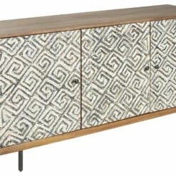 Ashley Furniture Cabinets Kerrings - Brown/black/white - Accent Cabinet