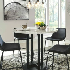 Discount 👍 Signature Design By Ashley® Centiar - Dark Gray - 5 Pc. - Counter Table, 4 Upholstered Barstools ❤️ 10 Signature Design By Ashley® Centiar - Dark Gray - 5 Pc. - Counter Table, 4 Upholstered Barstools