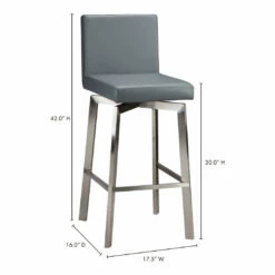 Moe's Home Collection Giro Swivel Barstool Grey