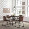 Signature Design By Ashley® Centiar - Ultimate Best In Class Round Dining Room Table, 4 Upholstered Side Chairs