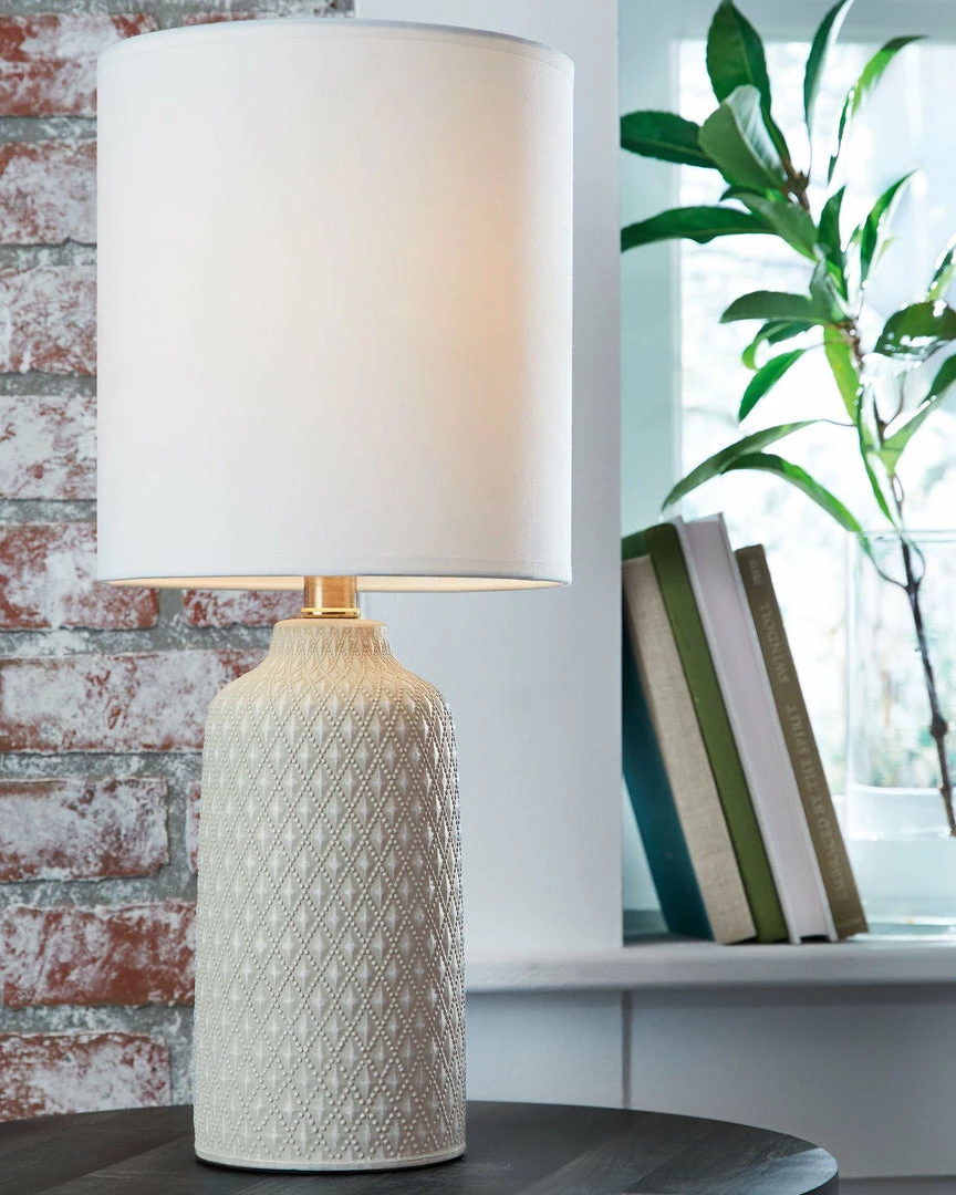 Promo ⌛ Ashley Furniture Donnford - Gray - Ceramic Table Lamp (1/cn) Accessories 😍 4 Ashley Furniture Donnford - Gray - Ceramic Table Lamp (1/cn) Accessories
