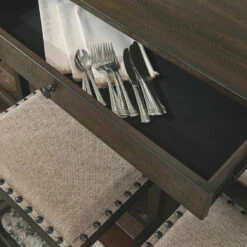 Ashley Furniture Rokane - Dark Brown - Rect Drm Counter Tbl Set(4/cn) Dining Room Sets