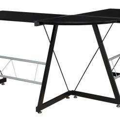 Ashley Furniture Mallistron - Black/silver - L-desk