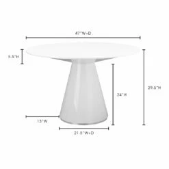 Moe's Home Collection Tables Otago Dining Table Round White