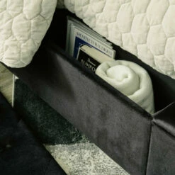 Signature Design By Ashley® Beds Lindenfield - Black - Upholstered Bed With Footboard Storage