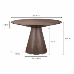 Moe's Home Collection Tables Otago Dining Table Round Walnut