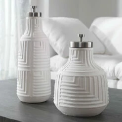 Uttermost Chandran Matte White Containers S/2